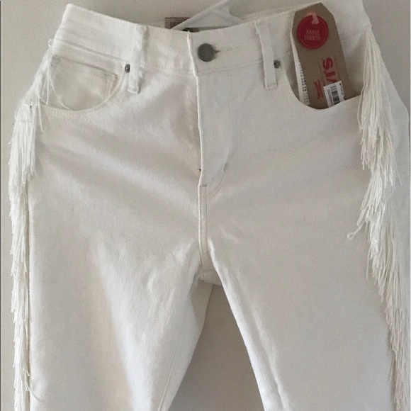 levis Denim - Levi's fringe white jeans